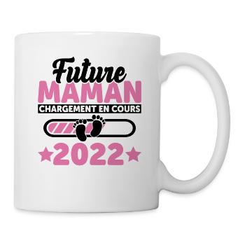 Future Maman 2022 Enceinte Idée Cadeau Amour Coeur - Mug blanc - blanc - Droite