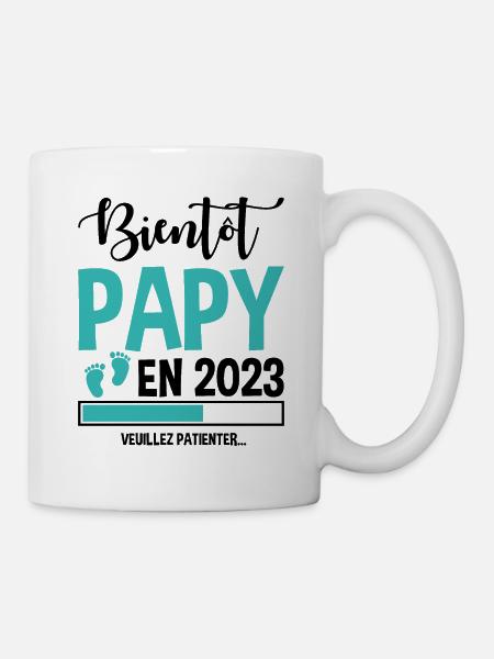 Bientôt Papy En 2023 Idée Cadeau Annonce Grossesse - Mug blanc - blanc
