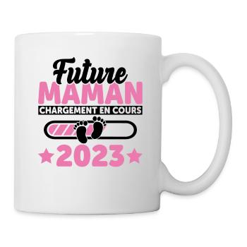 Future Maman 2023 Enceinte Idée Cadeau Amour Coeur - Mug blanc - blanc - Droite