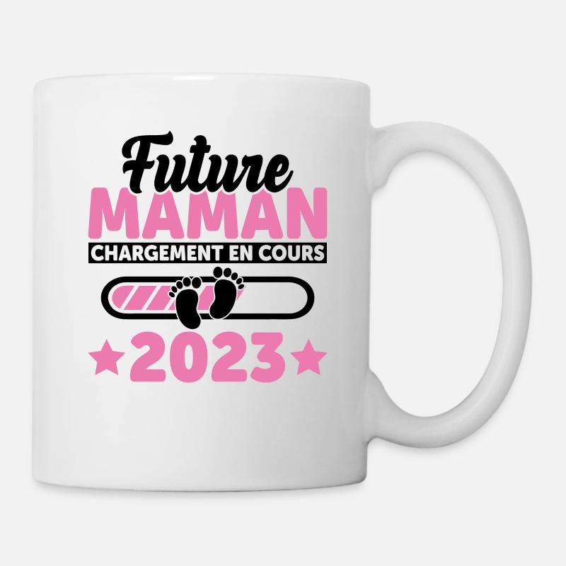 Future Maman 2023 Enceinte Idée Cadeau Amour Coeur - Mug blanc - blanc