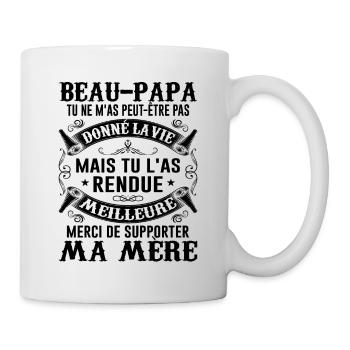 Papa Fête Des Pères Cadeau Beau Papa Famille Père - Mug blanc - blanc - Droite