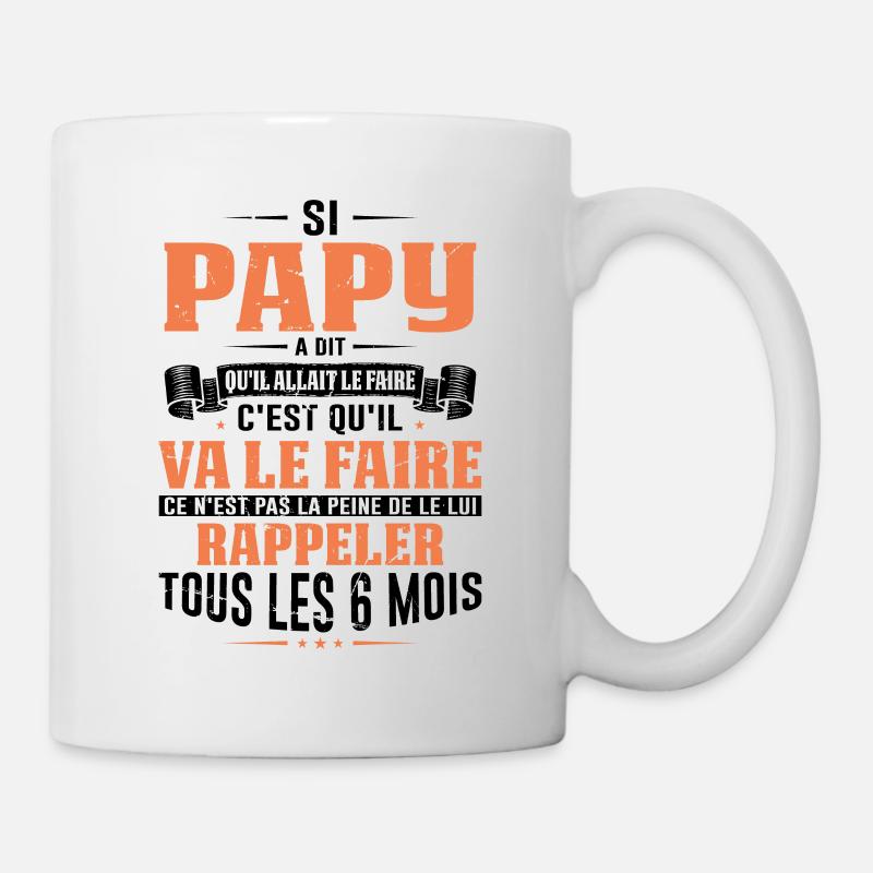 Idée Cadeau Anniversaire Papy Fête Des Pères Cool - Mug blanc - blanc