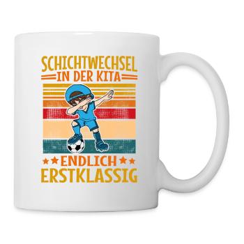 Kinder Kita Abgänger Einschulung Schulkind Junge - Tasse - Weiß - Rechts