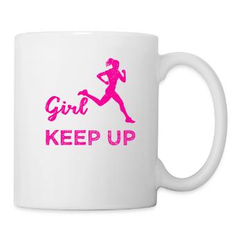 Funny Running Athletics I run like a girl - Mug - white - Right