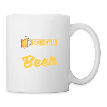 Je cours pour pouvoir boire de la bière Funny - Mug blanc - blanc - Droite