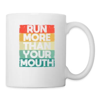 Run More Than Your Mouth Funny Running Motivating - Mug - white - Right