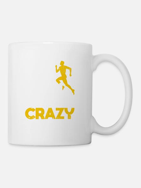 I run to the crazy Funny Running Fitness - Mug - white