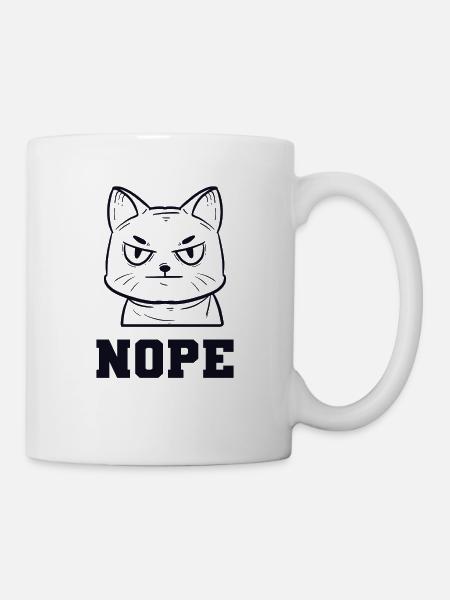 Nope Miezekatze Kätzchen Hauskatze - Tasse - Weiß