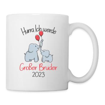 Werdender Bruder Geschenk Ich werde Bruder bald - Tasse - Weiß - Rechts