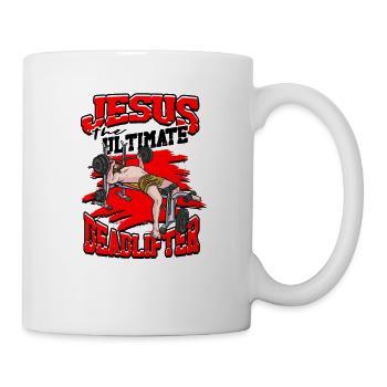 Jesus the ultimate deadlifter - Msucleman - Mug - white - Right