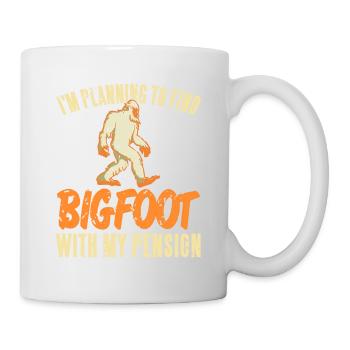 J’ai l’intention de trouver Bigfoot avec ma pension - Mug blanc - blanc - Droite