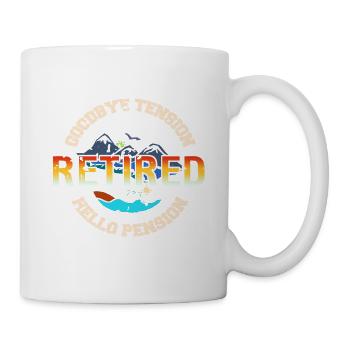 Goodbye Tension Hello Pension Retirement Outfit - Mug - white - Right