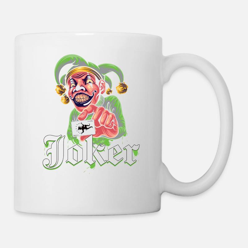 Joker with playing card - Mug - white