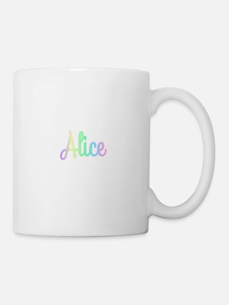 ALICE Rainbow Cursive Minimaliste - Mug blanc - blanc