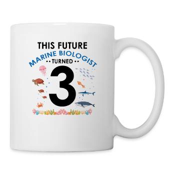 Marine Biology Birthday Party Birthday 3 Three - Mug - white - Right