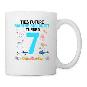 Marine Biology Birthday Party 7 Years Seven - Mug - white - Right