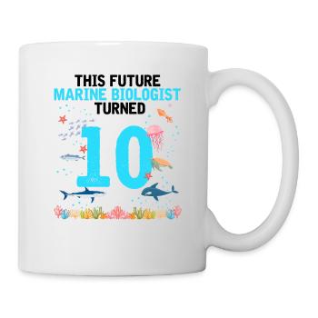 Marine Biology Birthday Party 10 Years Ten - Mug - white - Right