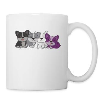 Drapeau asexué Corgi Pride LGBTQ chiens mignons - Mug blanc - blanc - Droite