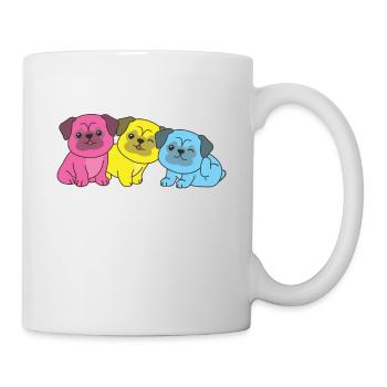 Pansexual Flag Pug Pride LGBTQ cute dogs - Mug - white - Right