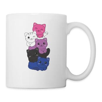 Genderfluid Flag cat Pride LGBTQ süße Katze - Tasse - Weiß - Rechts