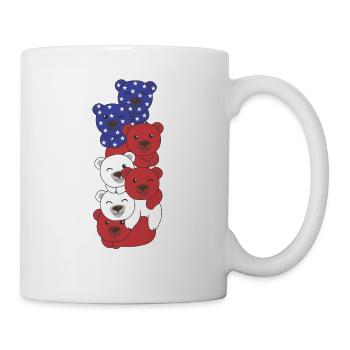 Bär für den vierten Juli USA Flagge Axolotls - Tasse - Weiß - Rechts
