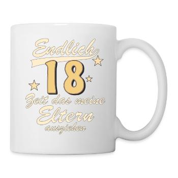 GEBURTSTAG ENDLICH 18 - Tasse - Weiß - Rechts