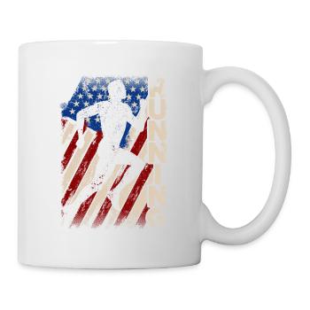 USA Runners Vintage Patriotic Runners Run - Mug blanc - blanc - Droite