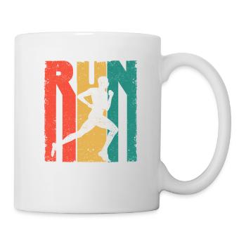 Laufen Retro Vintage Laufen Lustig Jogging Läufer - Tasse - Weiß - Rechts