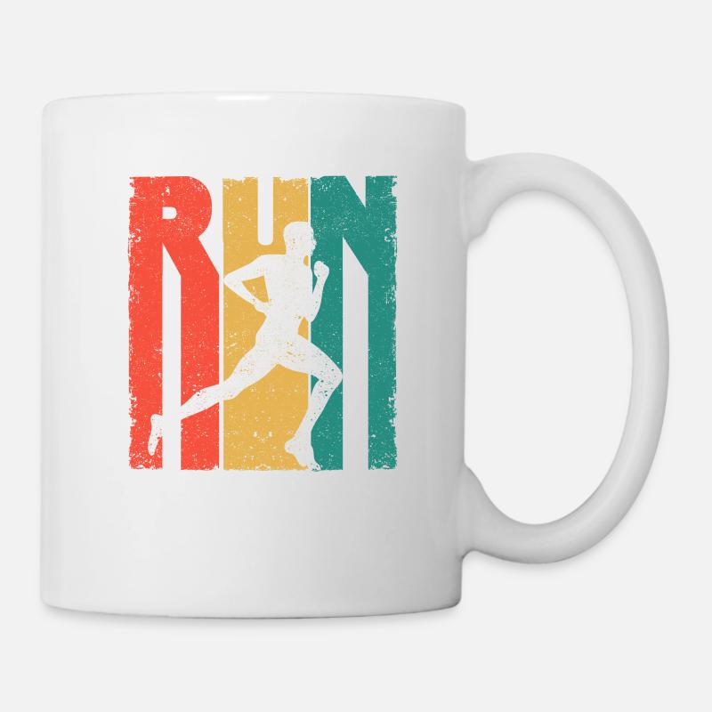 Running Retro Vintage Running Drôle Jogging Runner - Mug blanc - blanc