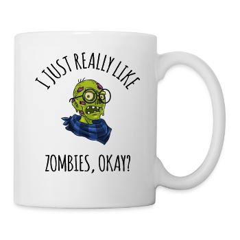J’aime vraiment les zombies ok? - Mug blanc - blanc - Droite