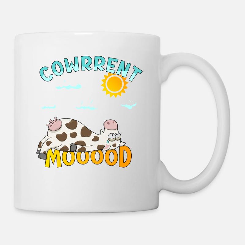 Cowrrent Mood - Comic Kuh - Tasse - Weiß