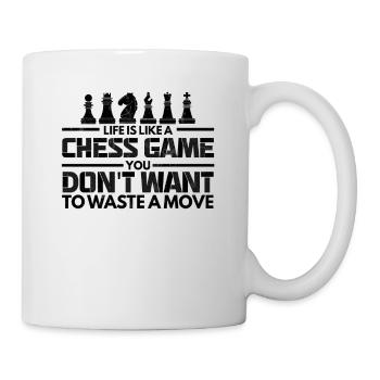 Leben Schachspiel Verschwende Keine Zug Schach - Tasse - Weiß - Rechts
