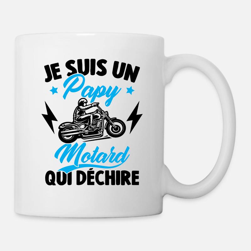 Je Suis Un Papy Motard Qui Déchire - Mug blanc - blanc
