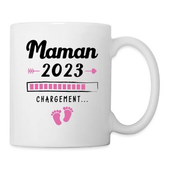 Maman 2023 Chargement, Cadeau future maman - Mug blanc - blanc - Droite