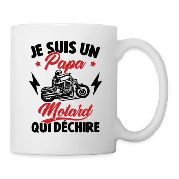 Je Suis Un Papa Motard Qui Déchire - Mug blanc - blanc - Droite