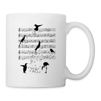 Bird Music Partition Cadeau - Mug blanc - blanc - Droite