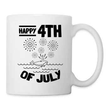 Patriotique américain 4 juillet Baleine happy 4th Of - Mug blanc - blanc - Droite