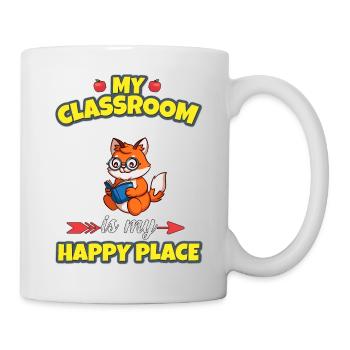 My Classroom Is My Happy Place Elementary Teacher - Tasse - Weiß - Rechts
