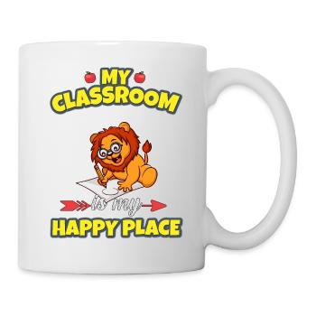 My Classroom Is My Happy Place Elementary Teacher - Tasse - Weiß - Rechts
