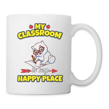 My Classroom Is My Happy Place Elementary Teacher - Tasse - Weiß - Rechts