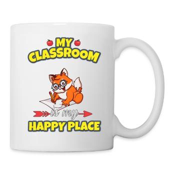 My Classroom Is My Happy Place Elementary Teacher - Tasse - Weiß - Rechts