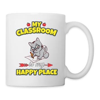 My Classroom Is My Happy Place Elementary Teacher - Tasse - Weiß - Rechts