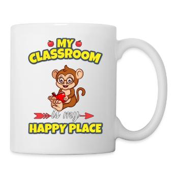 My Classroom Is My Happy Place Elementary Teacher - Tasse - Weiß - Rechts