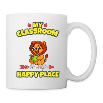 My Classroom Is My Happy Place Elementary Teacher - Tasse - Weiß - Rechts