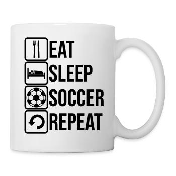 Logo Eat Sleep Soccer - Mug - white - Right
