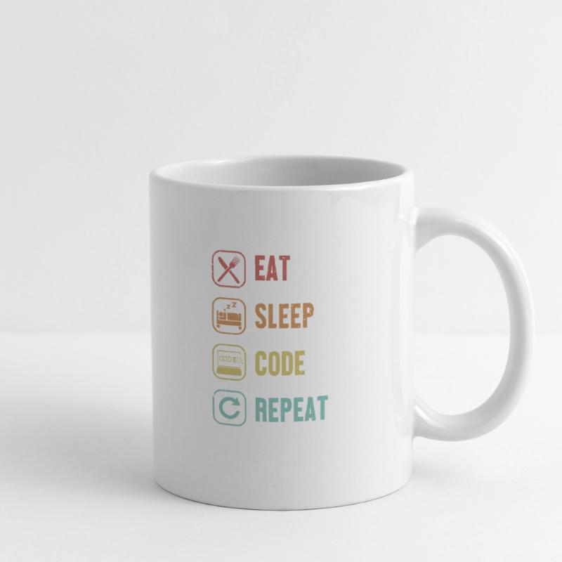 Eat Sleep Code Repeat Software Engineer Coder Mug blanc