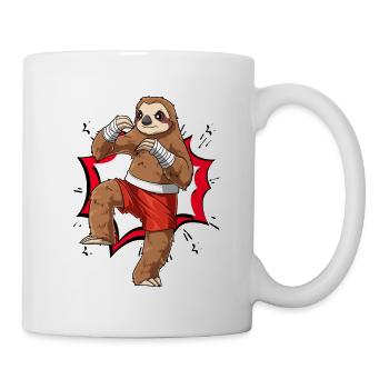 Lustiges Faultier Karate Kampfsport Unicorn MMA - Tasse - Weiß - Rechts
