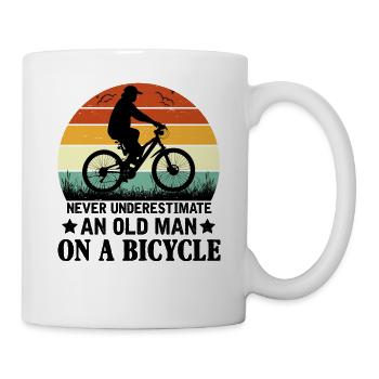 To Old Man On A Bicycle - Cadeau de vélo - Mug blanc - blanc - Droite