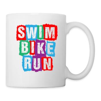Triathlon Swim Bike Run Swim Bike Run - Tasse - Weiß - Rechts