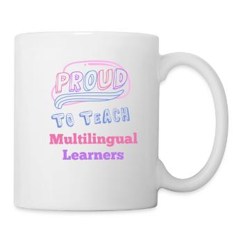 Fier d’enseigner aux apprenants multilingues Mehrsprachig - Mug blanc - blanc - Droite